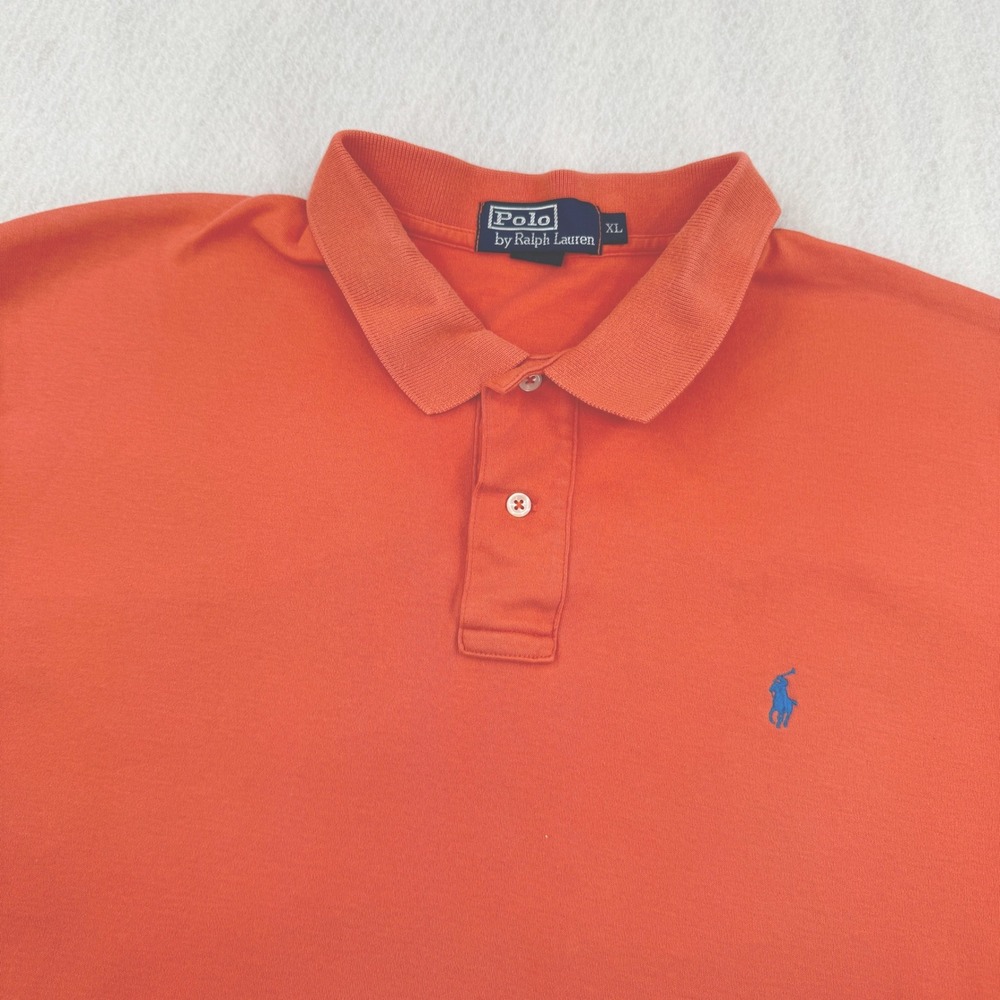 Polo Ralph Lauren Mens XL Short Sleeve Soft Cotton Polo Orange Preppy Casual